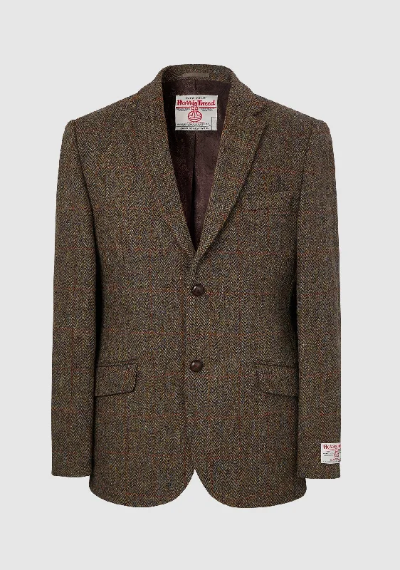 Men's Coats with Wind-Resistant FabricBucktrout Brown Check Harris Tweed Patrick Jacket