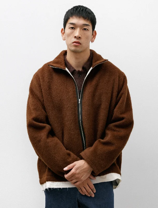 Men's Coats with Inner PocketsFleece Anorak Alpaca/Mohair Brown