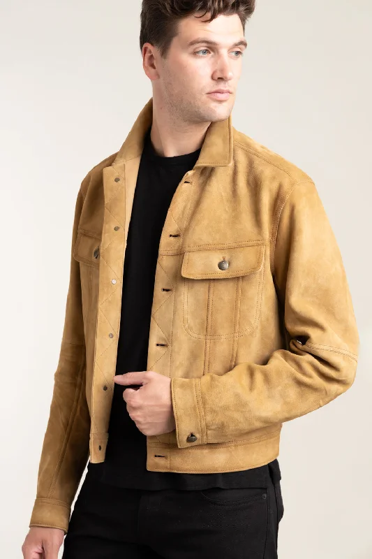 Men's Coats with Down InsulationClifton Suede Trucker Jacket