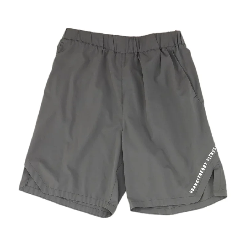 Men's Pants with Button-CuffsGray Solid Active Shorts