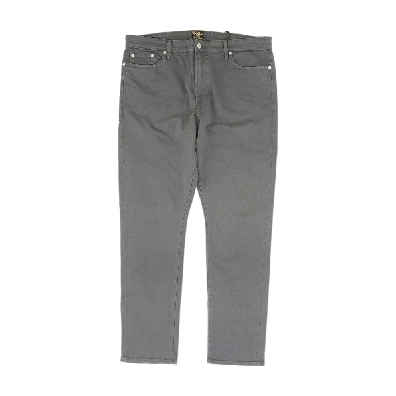 Men's Pants with Wrinkle-Resistant FabricGray Solid Slim Jeans