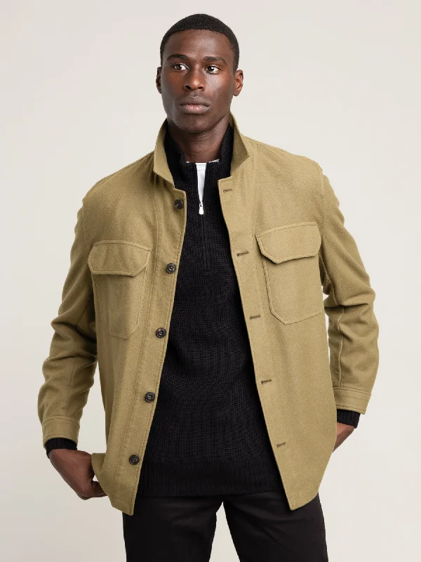 Men's Coats for City WearGreen Flannel Overshirt