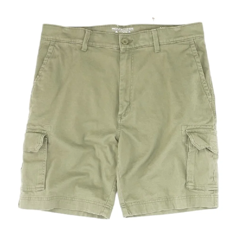 Durable Men's Work PantsGreen Solid Cargo Shorts