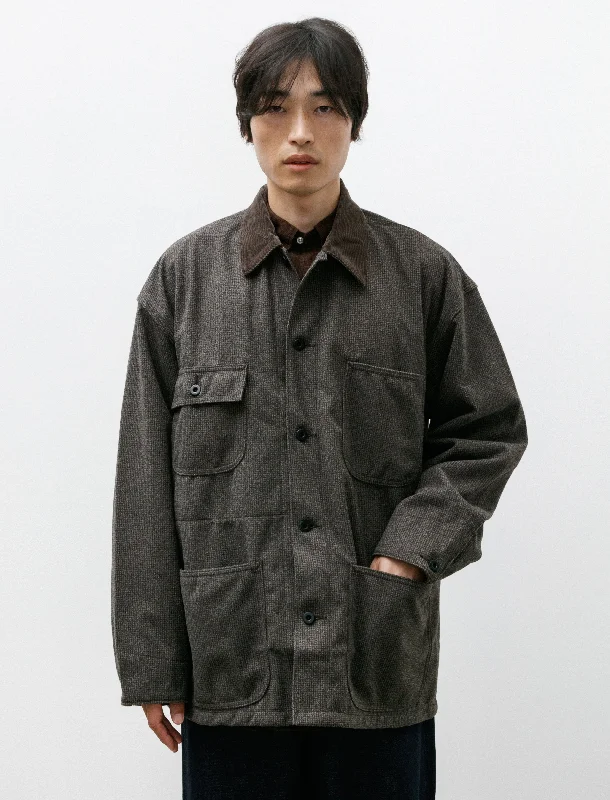 Men's Coats with Quilted LiningHoundstooth Relaxed Coverall Brown