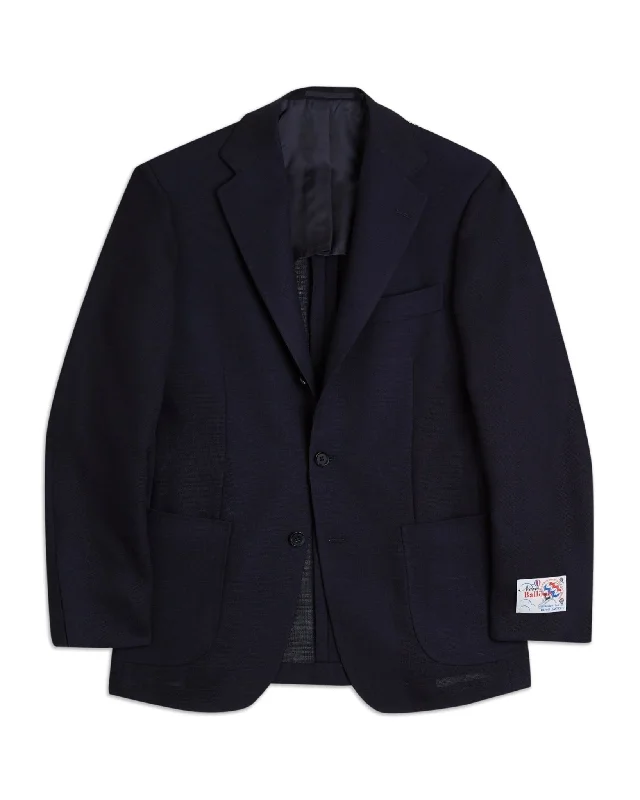 Men's Coats for Outdoor ActivitiesRing Jacket Wool Mesh Balloon Jacket: Navy