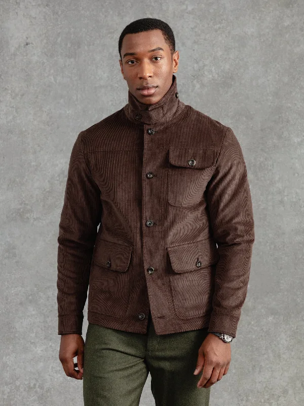 Men's Coats with Belted WaistsThe Cord Pocket Jacket - Bark