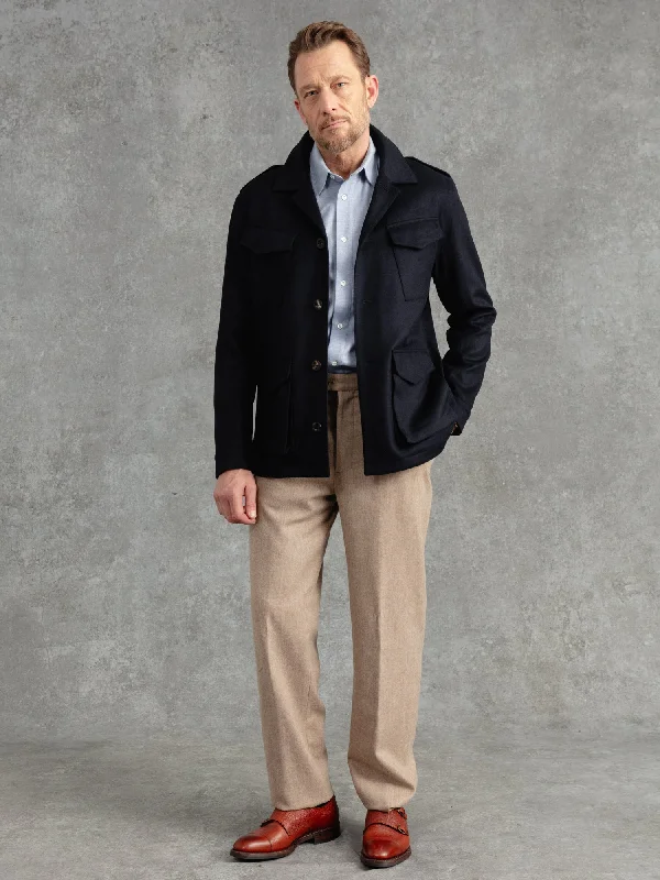 Men's Coats for RunningThe Doeskin Revere Field Jacket - Navy