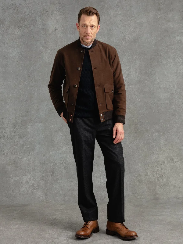 Fashionable Men's Denim JacketsThe Moleskin Bomber - Brown