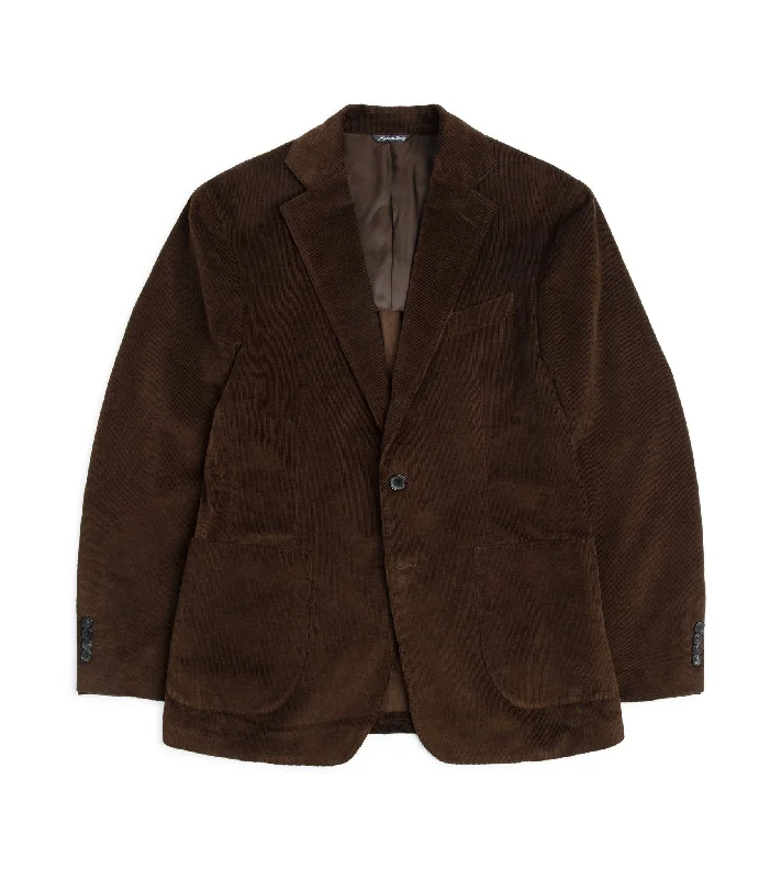 Men's Coats for WalkingTrunk Wigmore Italian Cotton Needlecord Suit Jacket: Bitter Chocolate