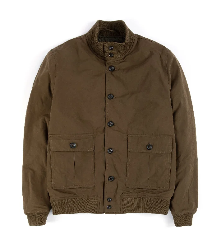 Men's Coats with Quick-Dry FabricValstar Valstarino Waxed Cotton Padded Zip Jacket: Olive