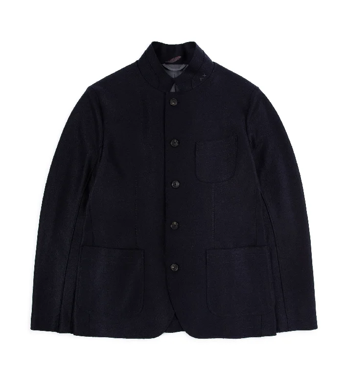 Unique Men's Flight JacketsWeber + Weber Boiled Wool WW Travel Blazer: Navy