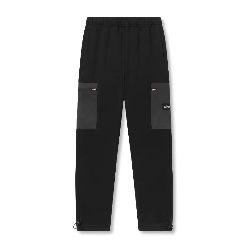 Men's Casual Pants for Everyday Wear0914. Tech-Terry™ Paneled Cinch Cargo Jogger - Black/Wave-Dye