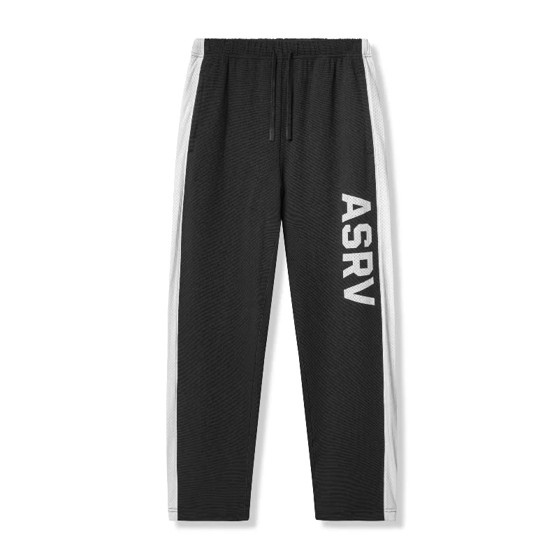 Men's Pants with Patch Pockets0957. Waffle Knit Relaxed Sweatpant - Black/White