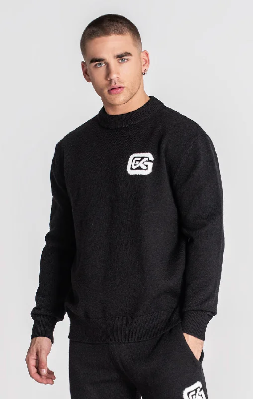 Customizable Designer Men's SportswearBlack Cosy Sweater