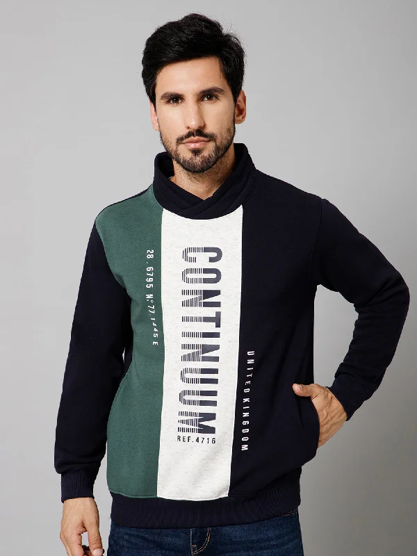 Relaxed-Fit Men's SportswearPrinted Green Full Sleeves Round Neck Regular Fit Casual Sweatshirt For Mens