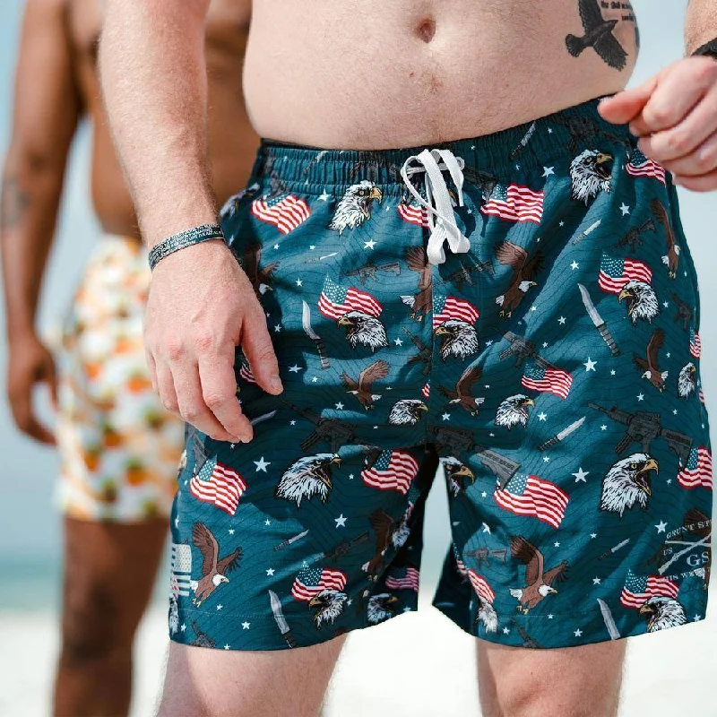 Men's Pants with Patchwork PatternsGrunt Trunks - Tac Eagle