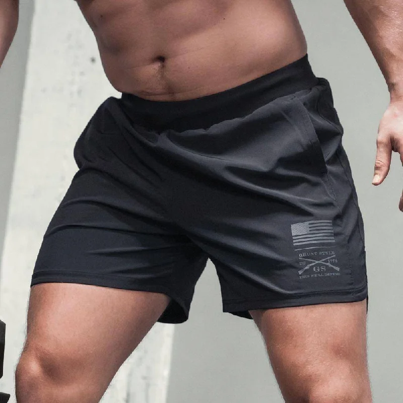 Men's Pants with Wrinkle-Resistant FabricMen's Training Shorts - Black