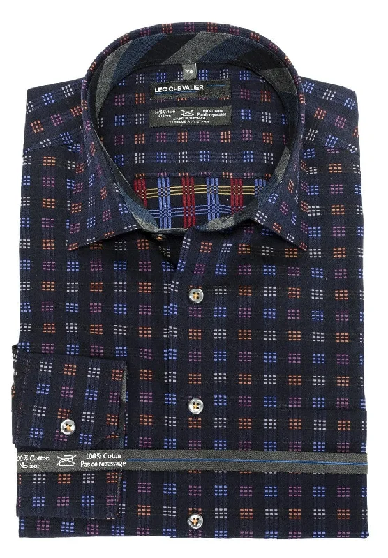 All-Season Men's SportswearLeo Chevalier 100% Cotton Long Sleeve Sport Shirt - 425469