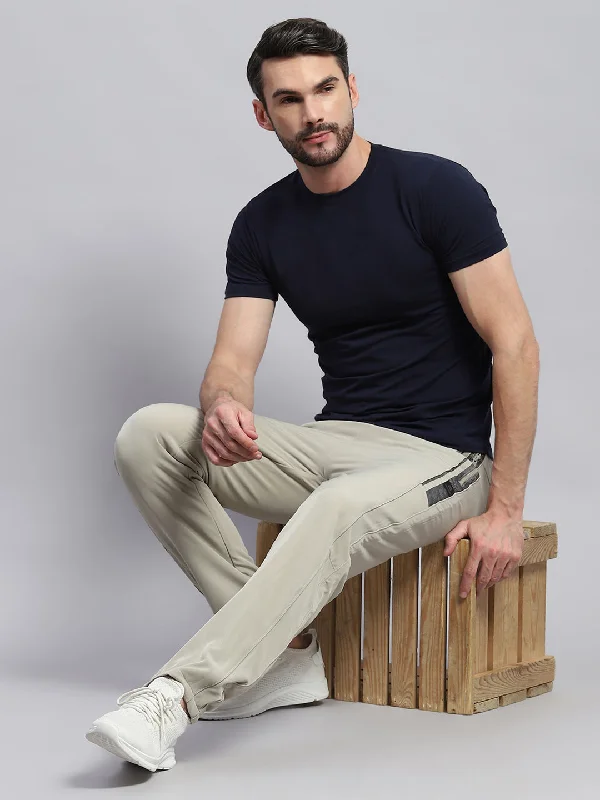 Comfortable Men's JoggersMen Beige Solid Regular Fit Lower