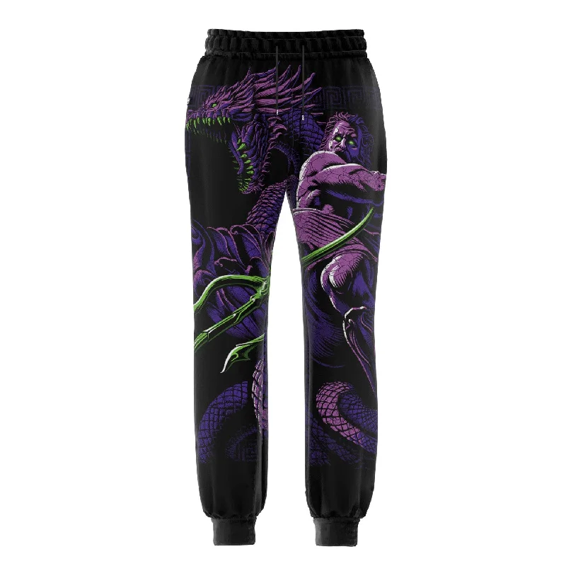 Men's Pants with Contrast WaistbandsPoseidon Dragon Sweatpants