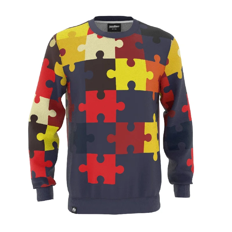 Workout-Ready Men's SportswearPuzzled Sweatshirt