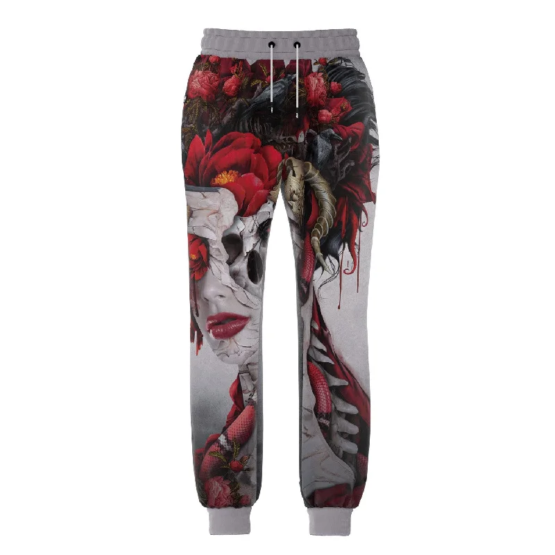 Men's Pants with Elastic CuffsQueen Of Snakes And Black Widow Sweatpants