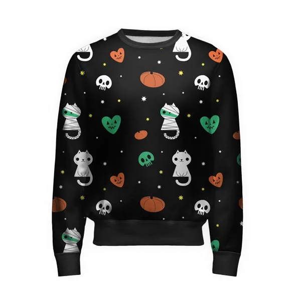 Breathable Men's SportswearScary Cat Sweatshirt