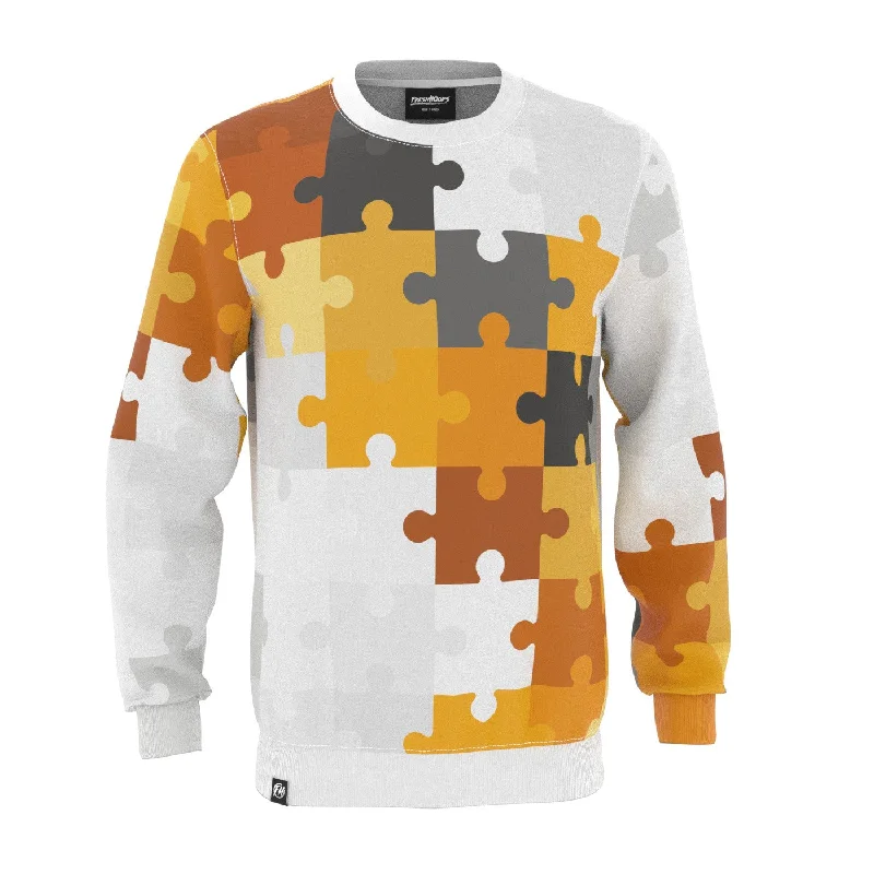 Athletic-Cut Compression Men's SportswearStream Of Puzzles Sweatshirt