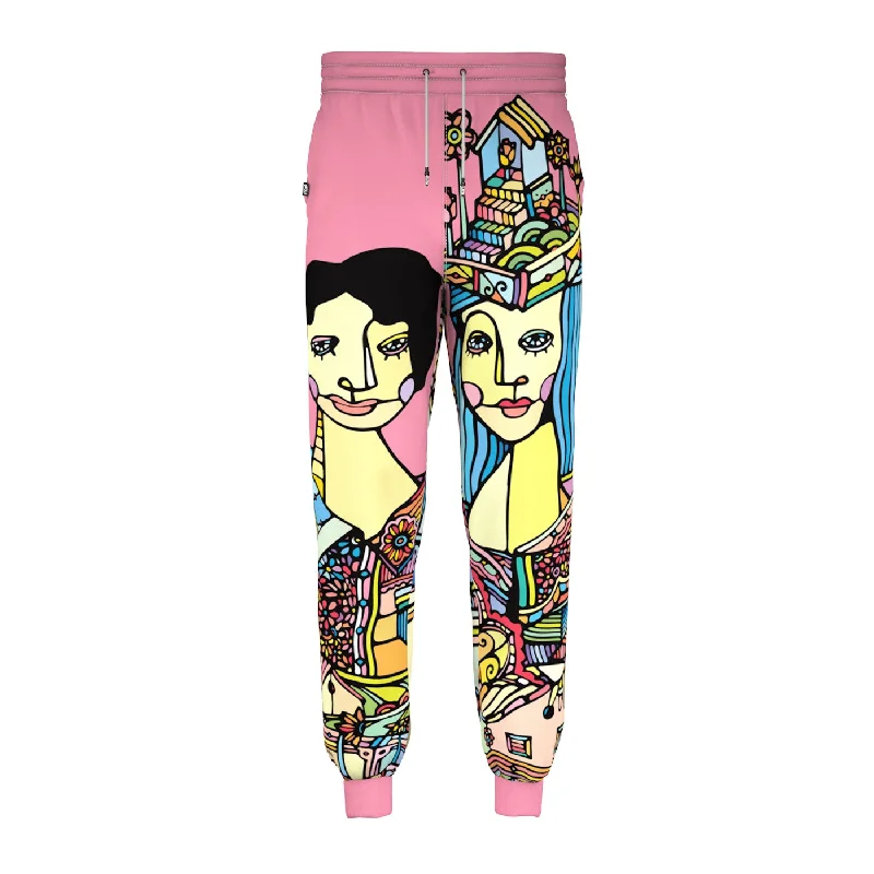 Men's Pants with Appliqué DetailsTea Party Sweatpants