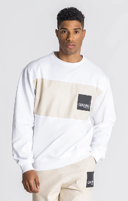 Workout-Ready and Stylish Men's SportswearWhite Bronx Sweat