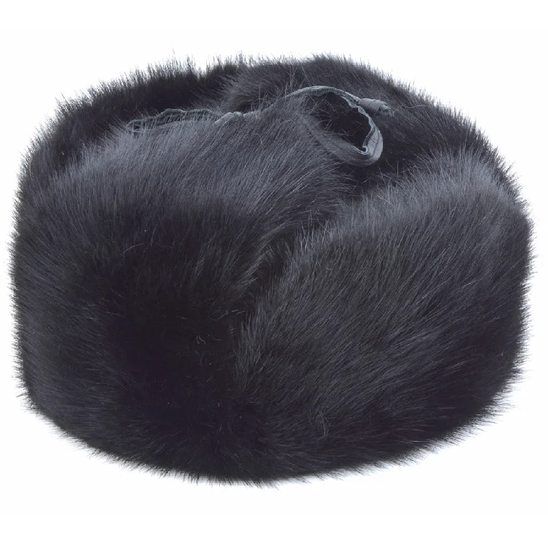 Russian Dyed Black Muskrat Fur Hat