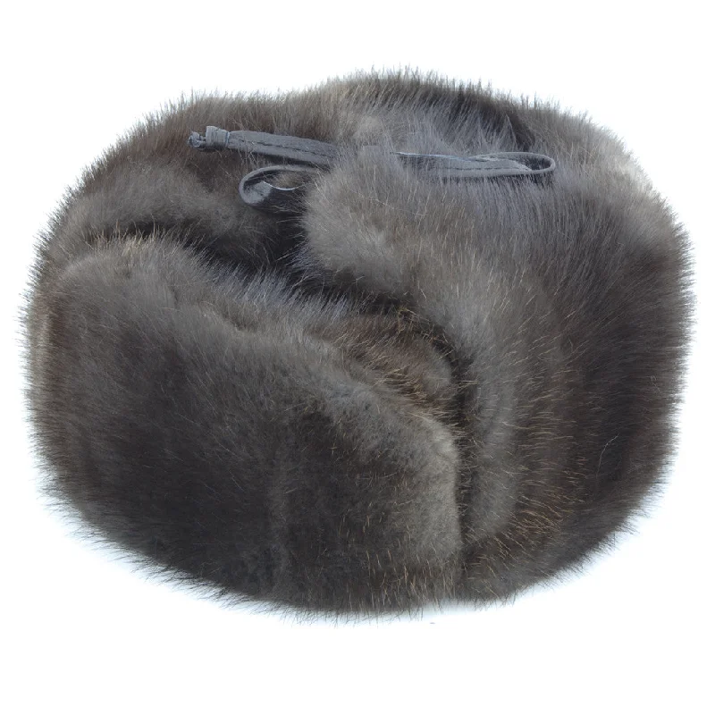 Natural Black Muskrat Russian Hat