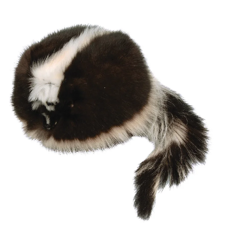 Skunk Davy Crockett Face and Tail Hat