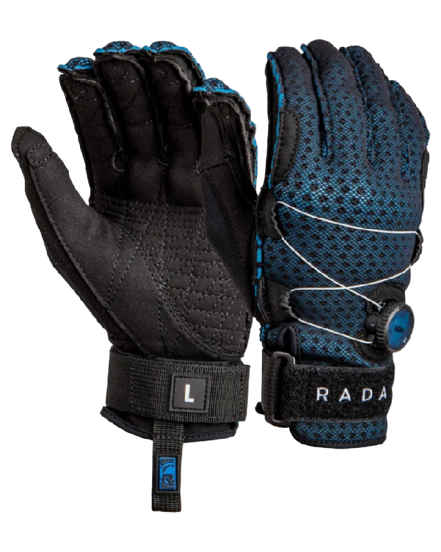 Radar Vapor-A BOA Waterski Gloves - Black / True Blue Ariaprene