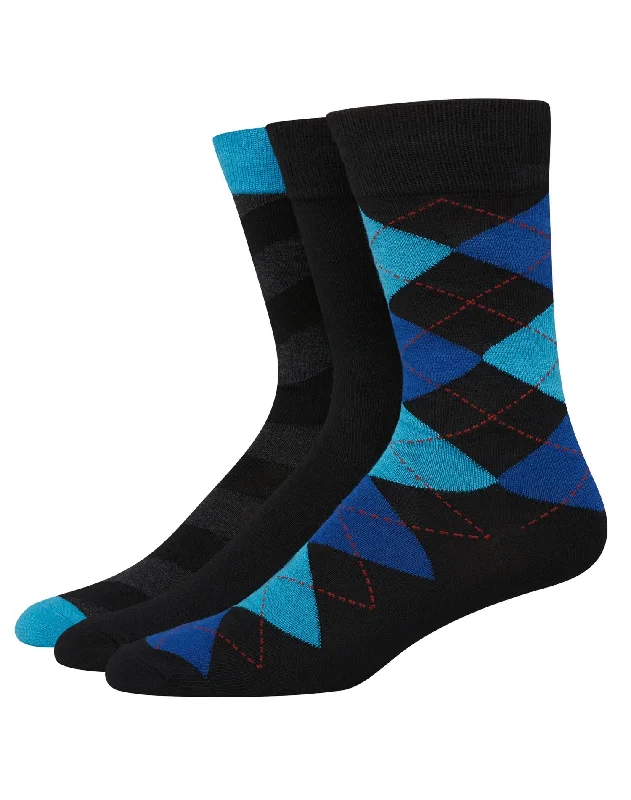 Hanes Mens Ultimate FreshIQ 3-Pack Assorted Dress Socks