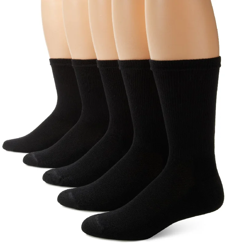 Hanes Men`s Ultimate X-Temp Crew Socks - Black 5-Pack