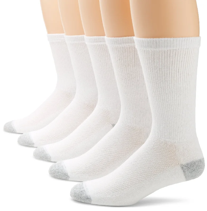 Hanes Men`s Ultimate X-Temp Crew Socks - White 5-Pack