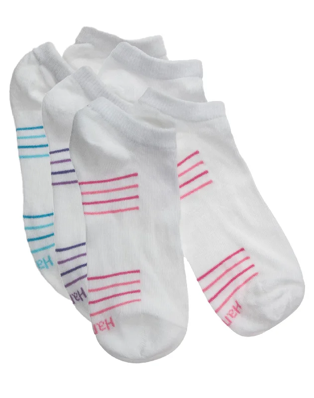 Hanes Women`s Lightweight No Show Socks Extended Size 6-Pack