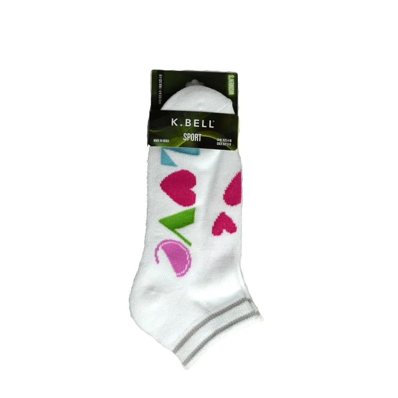 K. Bell Womens Cotton Blend Low Cut Sports Socks