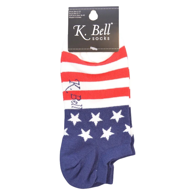 K. Bell Womens Stars & Stripes No Show Socks