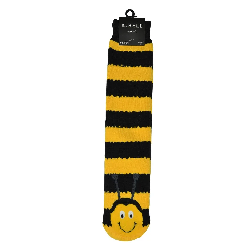 K. Bell Womens Tubular Bee Slipper Socks