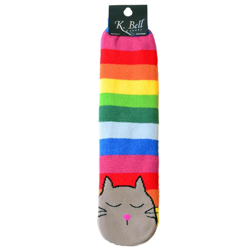 K. Bell Womens Tubular Cat Socks